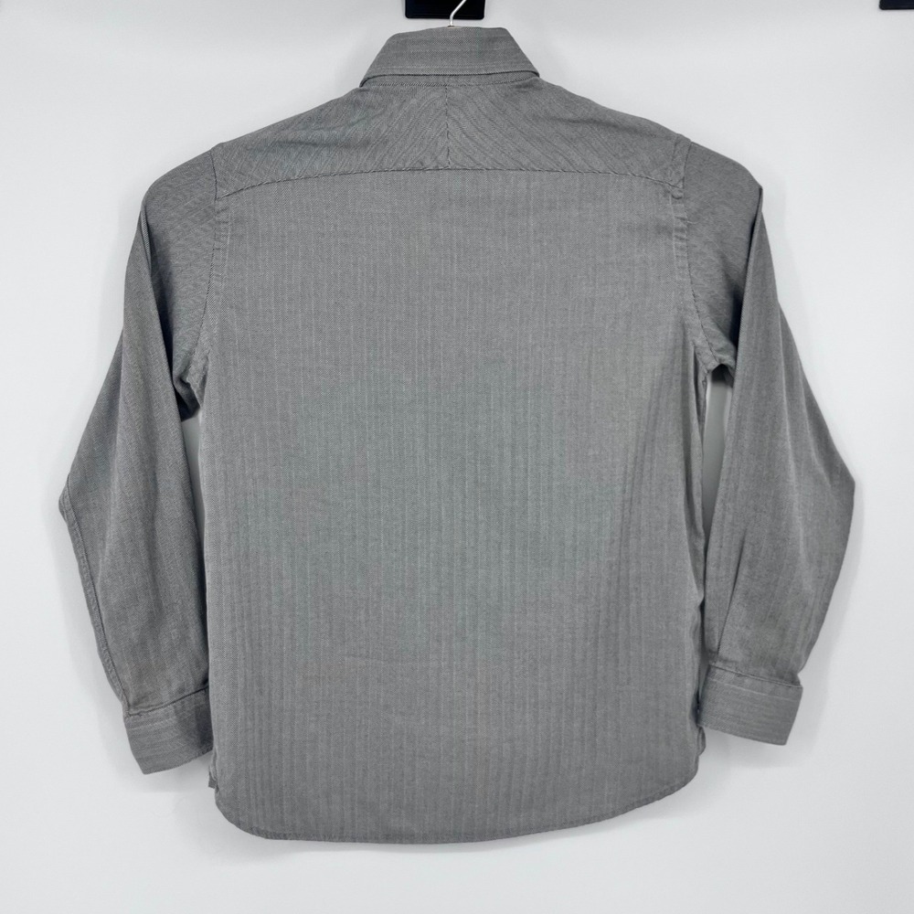 Austin Reed Button Down Shirt Medium Gray‎ Herringbone 80s 2-Ply Bespoke Fit - Picture 3 of 12